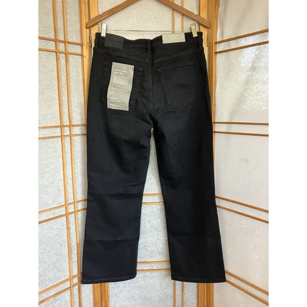 NWT Everlane Women's Black Kick Flare Denim Jeans Pant Organic Cotton MSRP $128 - Picture 11 of 15